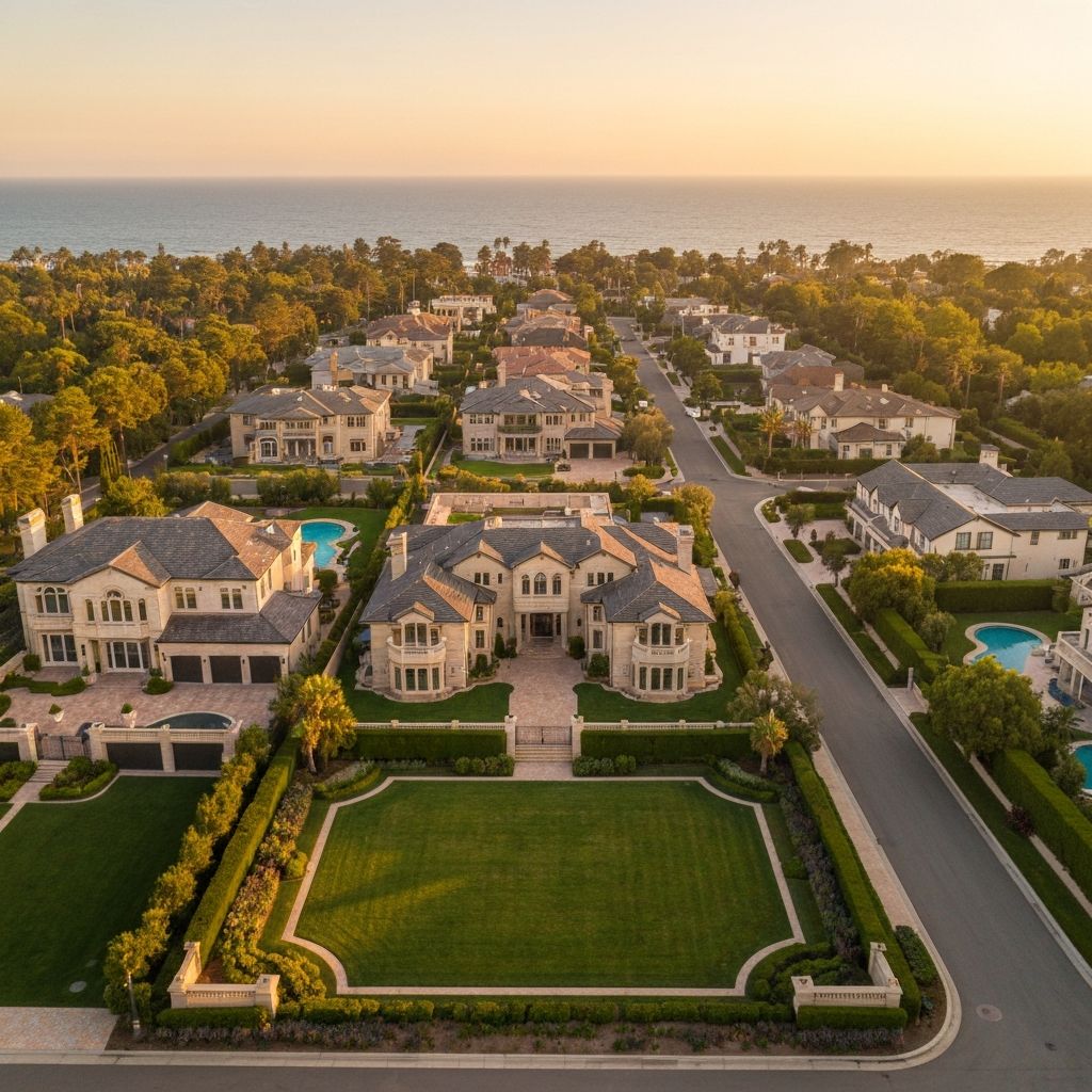 Aerial view of luxury neighborhood